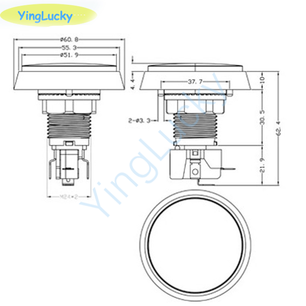 10pcs Arcade Button 60MM  LED  - огляд і ціна Coin Acceptor Selector